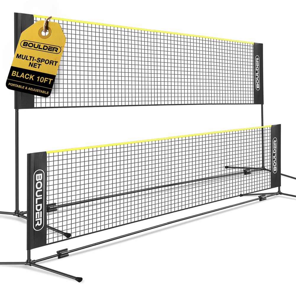 NWT BOULDER Portable Badminton Pickleball Net 10 FT Black